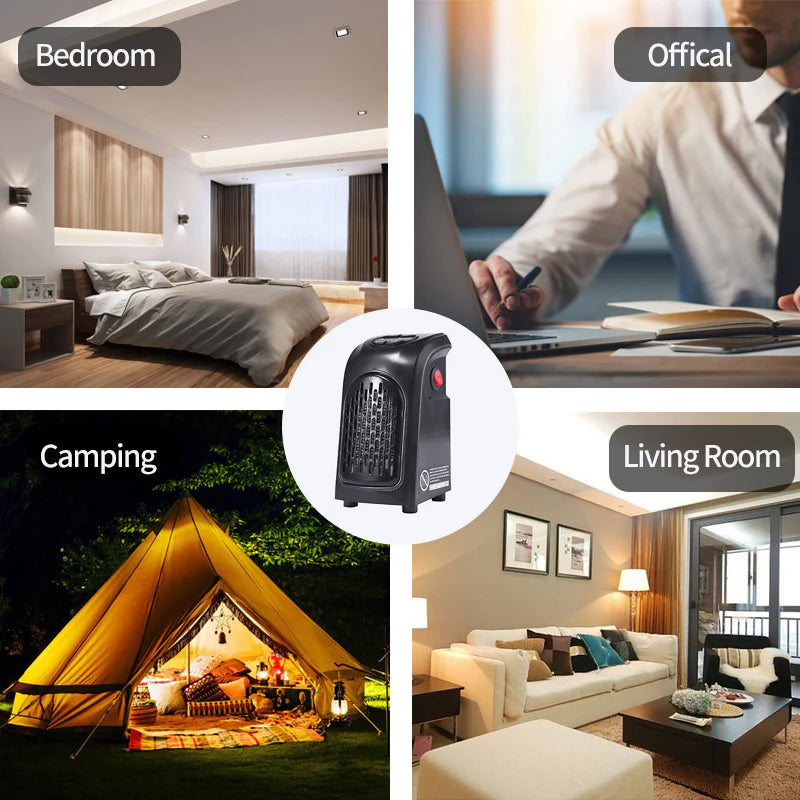 Mini Electric Ceramic Heater - Compact Portable Heating Solution for Home, Office, and Outdoor Use
