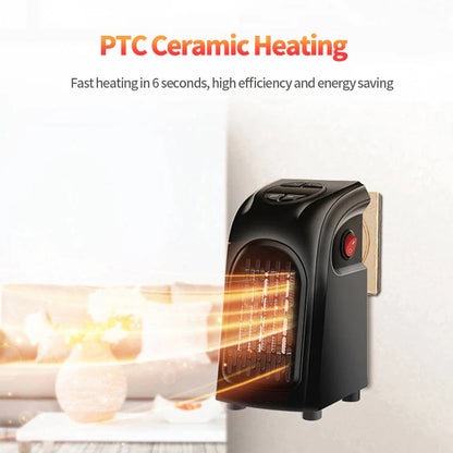 Mini Electric Ceramic Heater - Compact Portable Heating Solution for Home, Office, and Outdoor Use