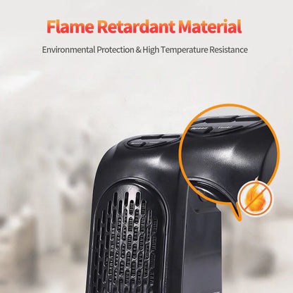 Mini Electric Ceramic Heater - Compact Portable Heating Solution for Home, Office, and Outdoor Use